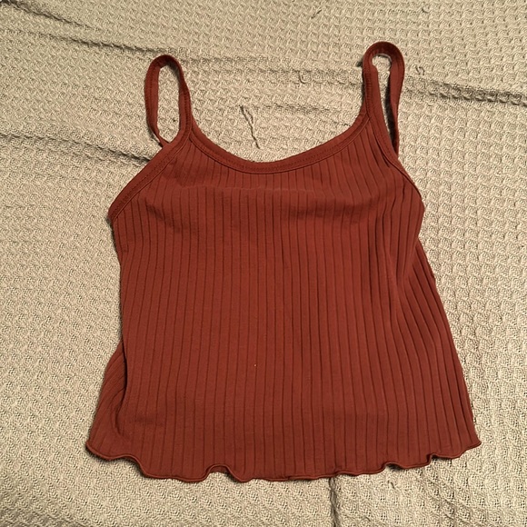 Burgundy Cropped Thin Strap Top - Picture 1 of 1